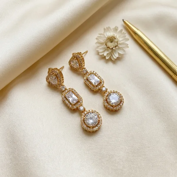 Gold_Crystal_Trio_Drop_Ears_Anti_Tarnish_Earring_For_Women