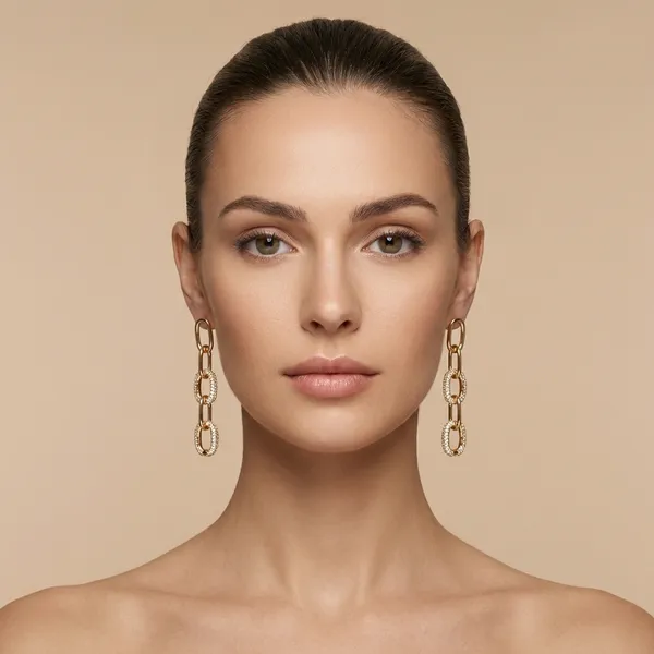 Gold_Chain_Link_Dangle_Ears_Anti_Tarnish_Earring_For_Women