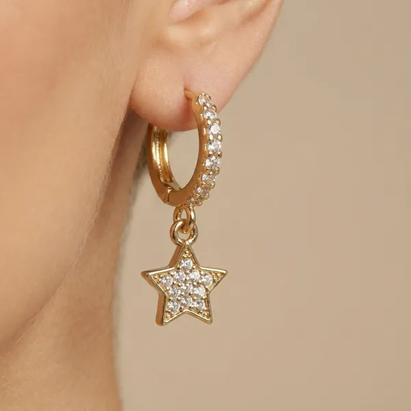White_Gold_Crystal_Star_Charm_Hoop_Ears_Anti_Tarnish_Earring_For_Women