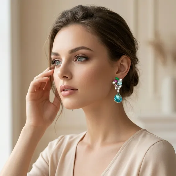 Multicolor_Gemstone_Statement_Ears_Anti_Tarnish_Earring_For_Women