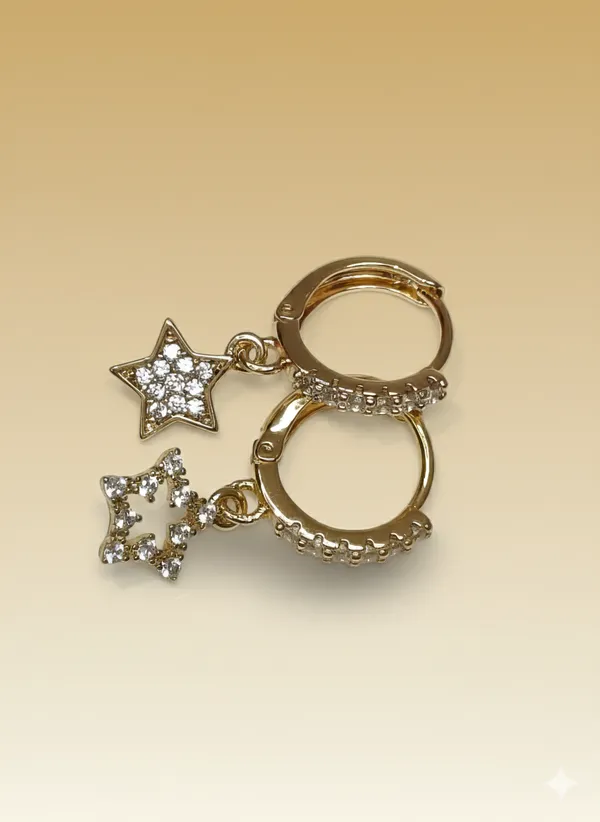White_Gold_Crystal_Star_Charm_Hoop_Ears_Anti_Tarnish_Earring_For_Women