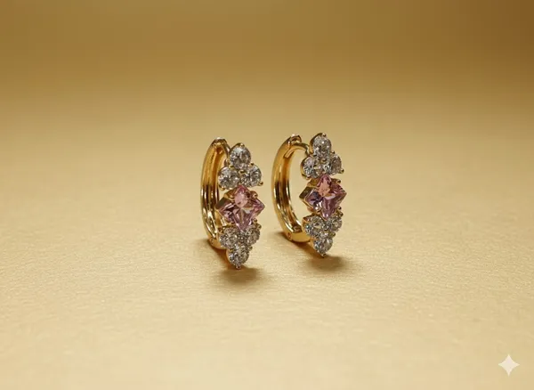 Pink_Crystal_Floral_Gold_Hoop_Ears_Anti_Tarnish_Earring_For_Women
