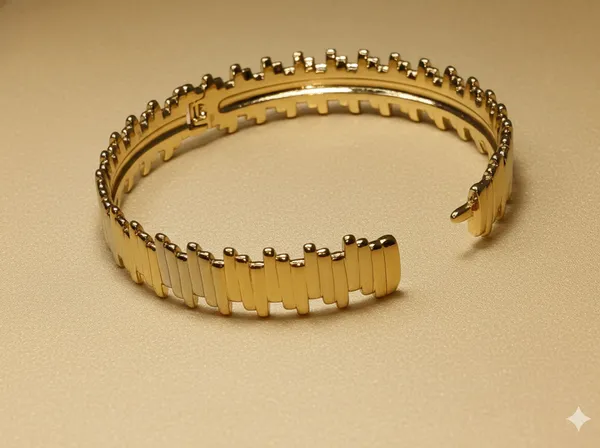 Gold_Dualtone_Geometric_Openstyle_Anti_Tarnish_Ring_Bracelet_For_Women