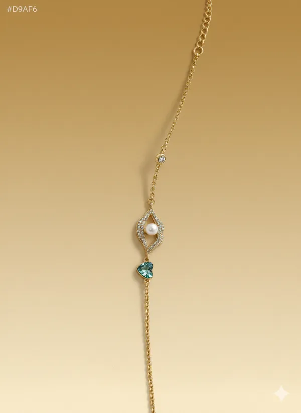 Iridescent_Blue_Pearl_Drop_Chain_Anti_Tarnish_Bracelet_For_Women