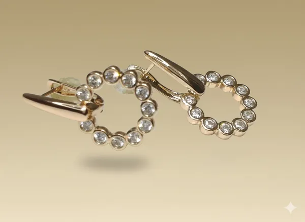 Gold_Circle_Bezel_Cz_Drop_Ears_Anti_Tarnish_Earring_For_Women