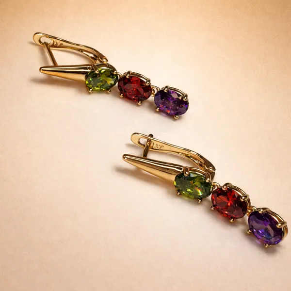 Multicolor_Dark_Oval_Crystal_Drop_Ears_Anti_Tarnish_Earring_For_Women