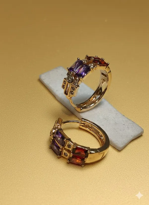 Multicolor_Dark_Plated_Gemstone_Hoop_Ears_Anti_Tarnish_Earring_For_Women