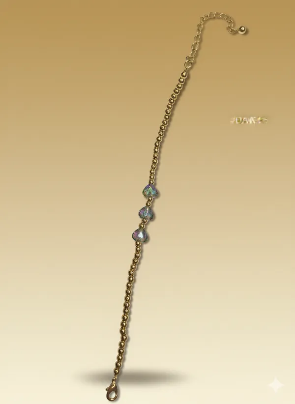 Grey_Iridescent_Heart_Beads_Anti_Tarnish_Bracelet_For_Women
