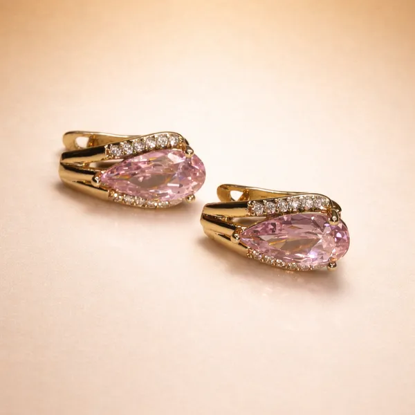 Pink_Teardrop_Crystal_Ears_Anti_Tarnish_Earring_For_Women