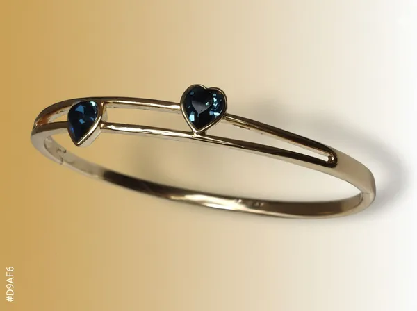 Blue_Twin_Heart_Sleek_Gold_Anti_Tarnish_Ring_Bracelet_For_Women