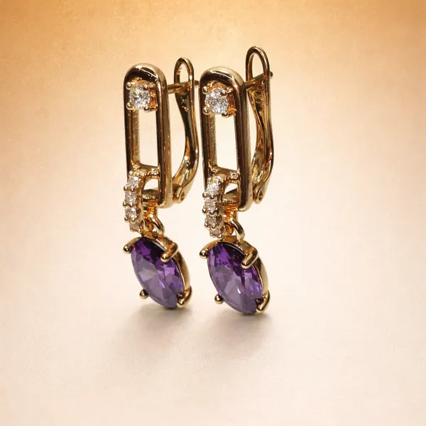 Purple_Oval_Drop_Ears_Anti_Tarnish_Earring_For_Women