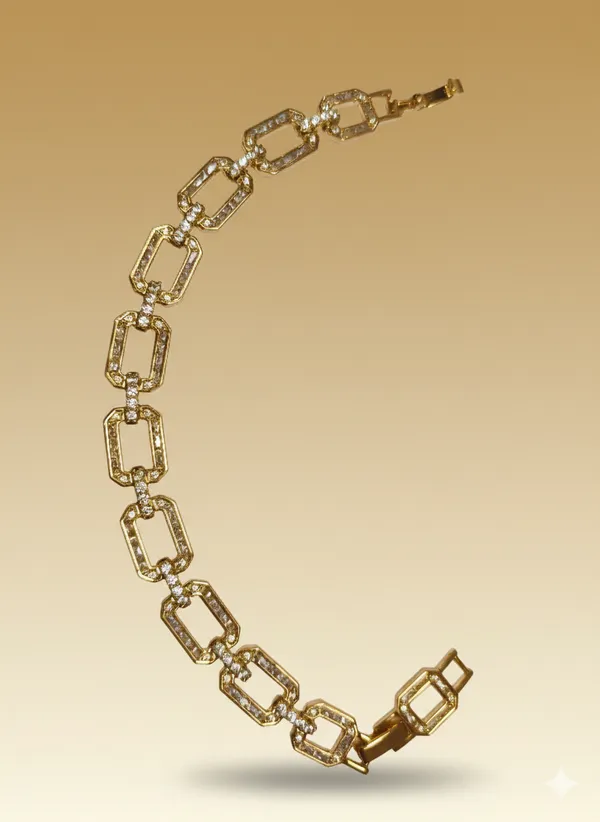 Gold_And_Silver_Art_Deco_Link_Anti_Tarnish_Bracelet_For_Women