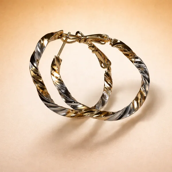 Gold_And_Silver_Dual_Tone_Textured_Twisted_Hoop_Ears_Anti_Tarnish_Earring_For_Women