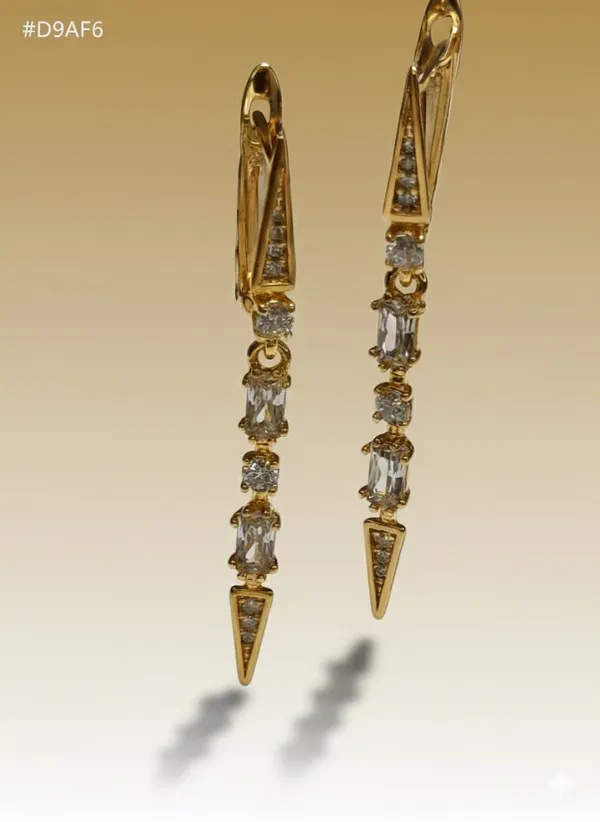 Gold_Geometric_Baguette_Zircon_Drop_Ears_Anti_Tarnish_Earring_For_Women