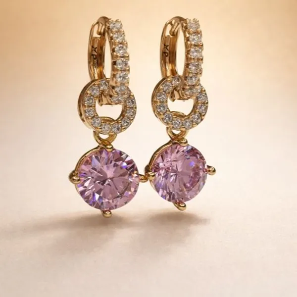 Pink_Round_Crystal_Dangle_Hoop_Ears_Anti_Tarnish_Earring_For_Women
