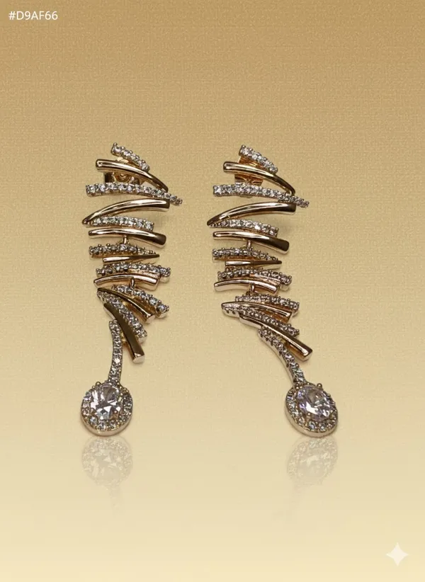 Gold_Crystal_Cascade_Statement_Ears_Anti_Tarnish_Earring_For_Women