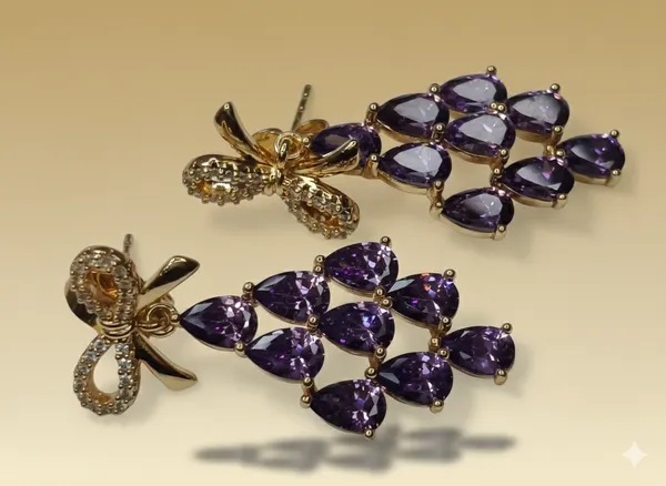 Purple_Crystal_Bow_Cascade_Ears_Anti_Tarnish_Earring_For_Women