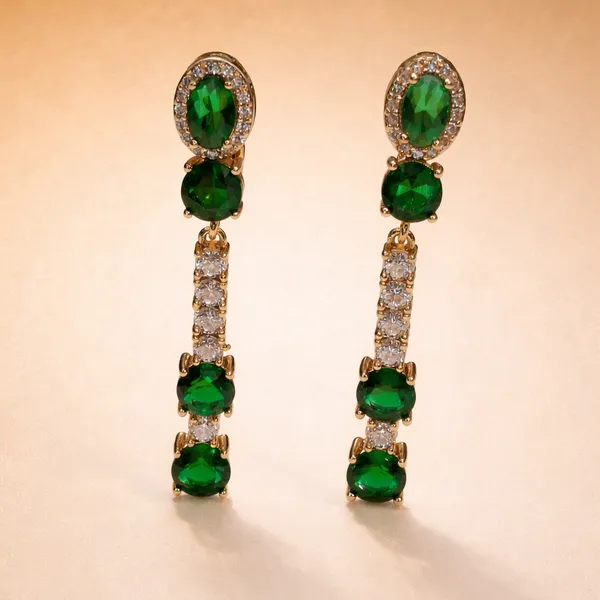 Green_Emerald_Dangle_Ears_Anti_Tarnish_Earring_For_Women