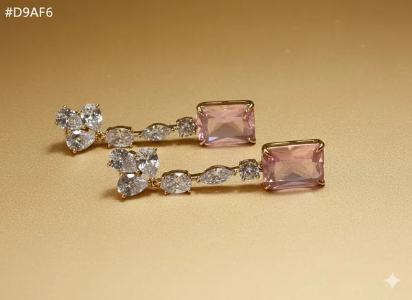 Pink_Crystal_Drop_Ears_Anti_Tarnish_Earring_For_Women