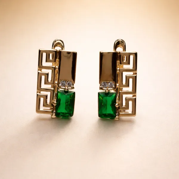 Green_Geometric_Green_Stone_Drop_Ears_Anti_Tarnish_Earring_For_Women