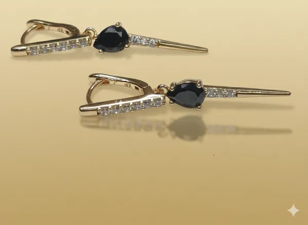 Black_Crystal_Drop_Spike_Ears_Anti_Tarnish_Earring_For_Women
