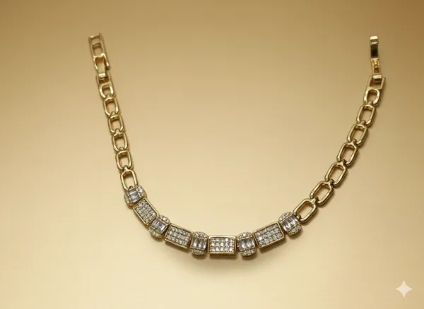 Gold_And_Silver_Geometric_Pave_Anti_Tarnish_Bracelet_For_Women