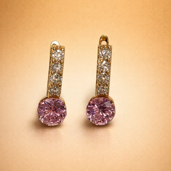 Pink_Crystal_Drop_Ears_Anti_Tarnish_Earring_For_Women