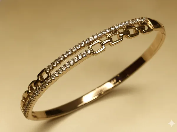 Gold_Chain_Link_Stone_Anti_Tarnish_Ring_Bracelet_For_Women