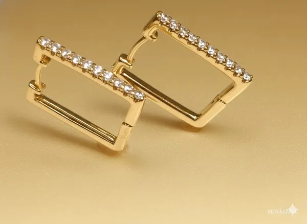 Gold_Rectangular_Cz_Top_Studded_Hoop_Ears_Anti_Tarnish_Earring_For_Women