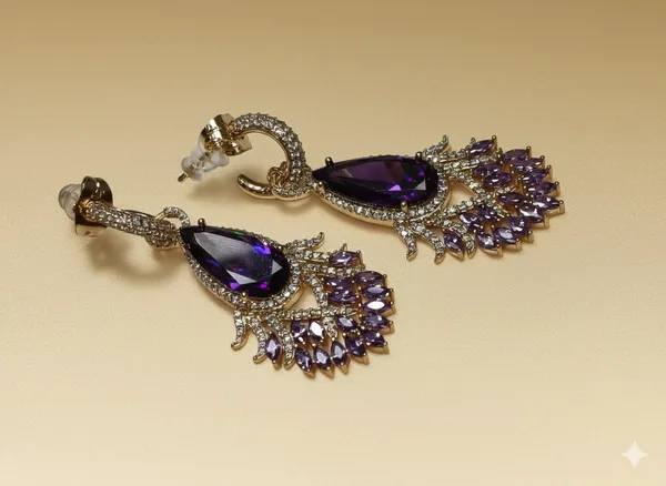 Purple_Crystal_Teardrop_Statement_Ears_Anti_Tarnish_Earring_For_Women