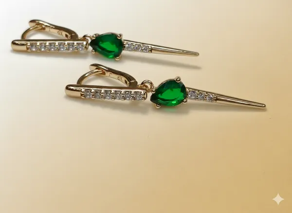 Green_Crystal_Drop_Spike_Ears_Anti_Tarnish_Earring_For_Women