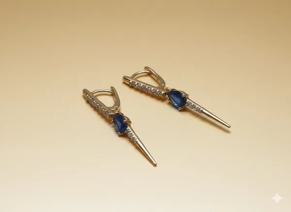 Blue_Crystal_Drop_Spike_Ears_Anti_Tarnish_Earring_For_Women