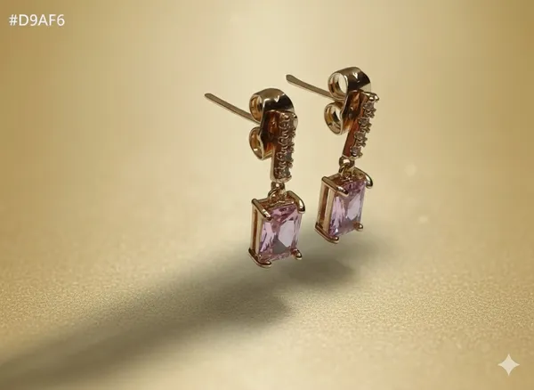 Pink_Rectangle_Drop_Ears_Anti_Tarnish_Earring_For_Women