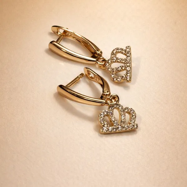Gold_Crown_Charm_Dangle_Ears_Anti_Tarnish_Earring_For_Women