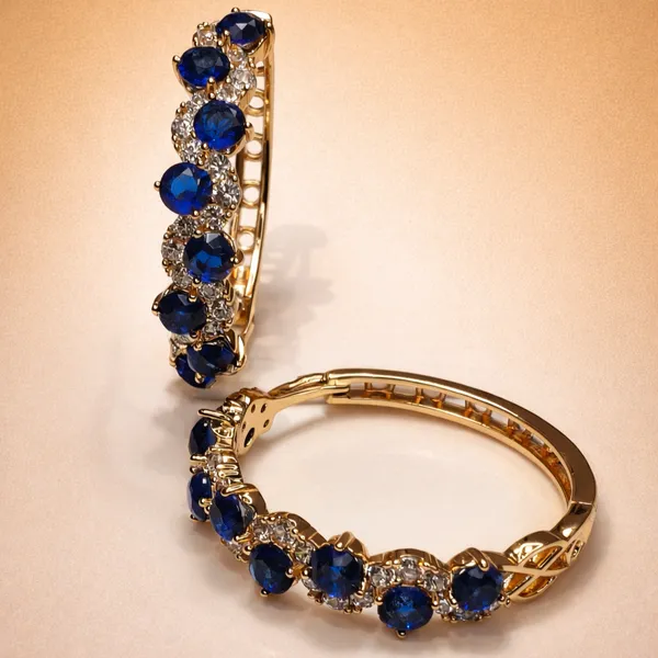 Blue_Sapphire_Halo_Hoop_Ears_Anti_Tarnish_Earring_For_Women