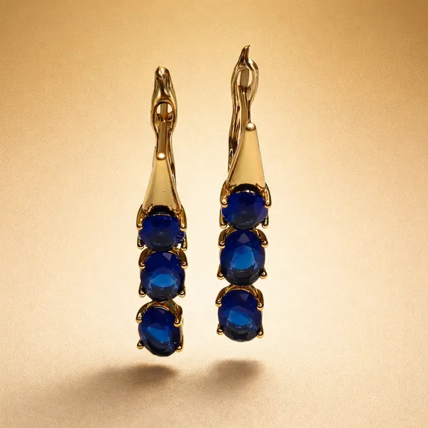 Navy_Blue_Triple_Crystal_Drop_Ears_Anti_Tarnish_Earring_For_Women