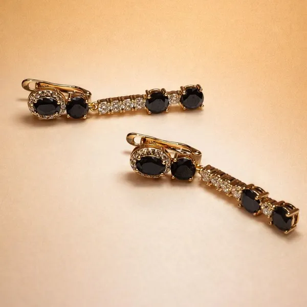 Black_Stone_Dangle_Ears_Anti_Tarnish_Earring_For_Women