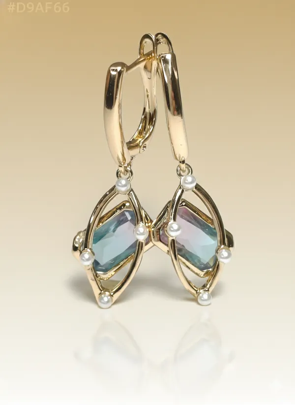 Iridescent_Gold_Gem_Drop_Ears_With_Pearl_Accents_Anti_Tarnish_Earring_For_Women
