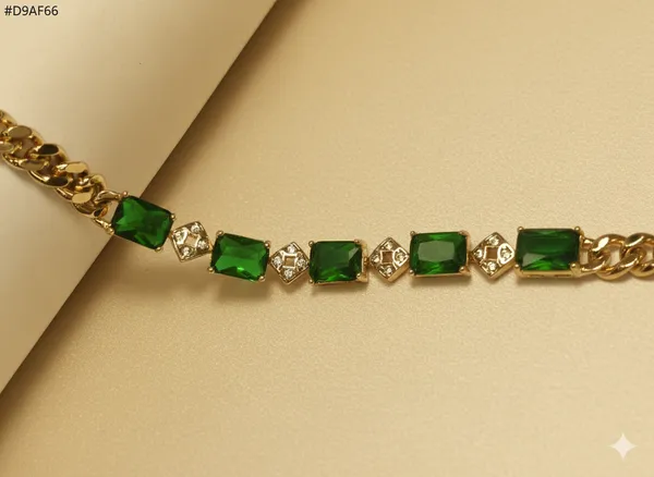 Green_Emerald_Link_Anti_Tarnish_Bracelet_For_Women
