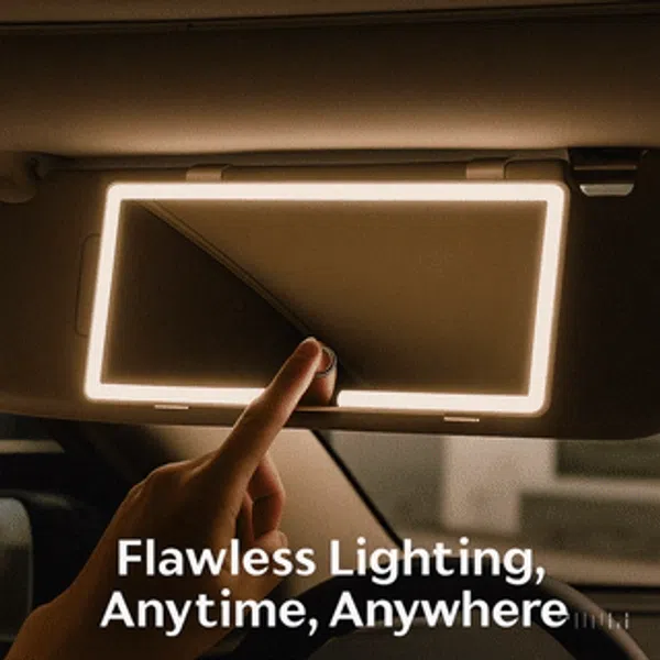 White_And_Black_Vanity_Mirror_For_Car