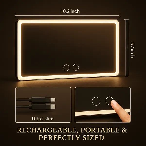 White_And_Black_Vanity_Mirror_For_Car