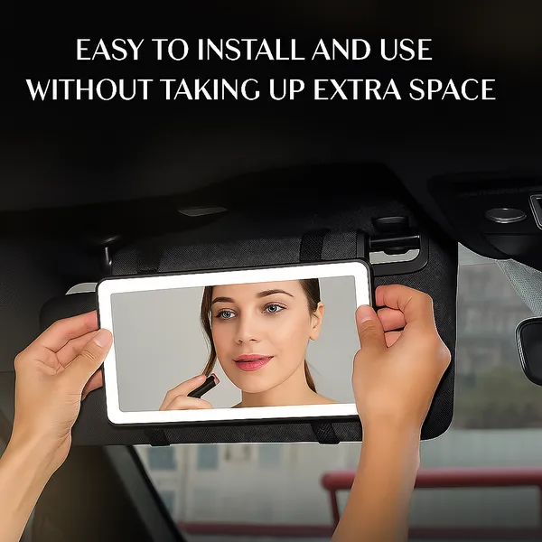 White_And_Black_Vanity_Mirror_For_Car