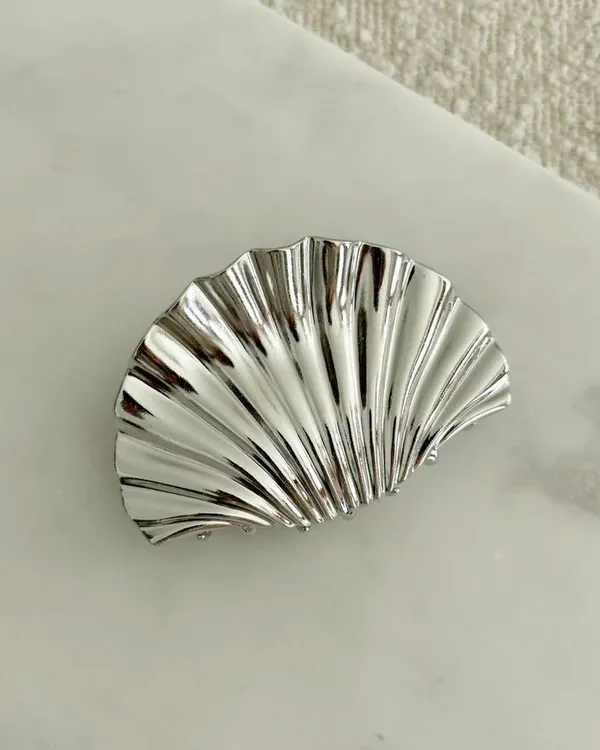 Silver_Alloy_Metallic_Shell_Claw_Clip