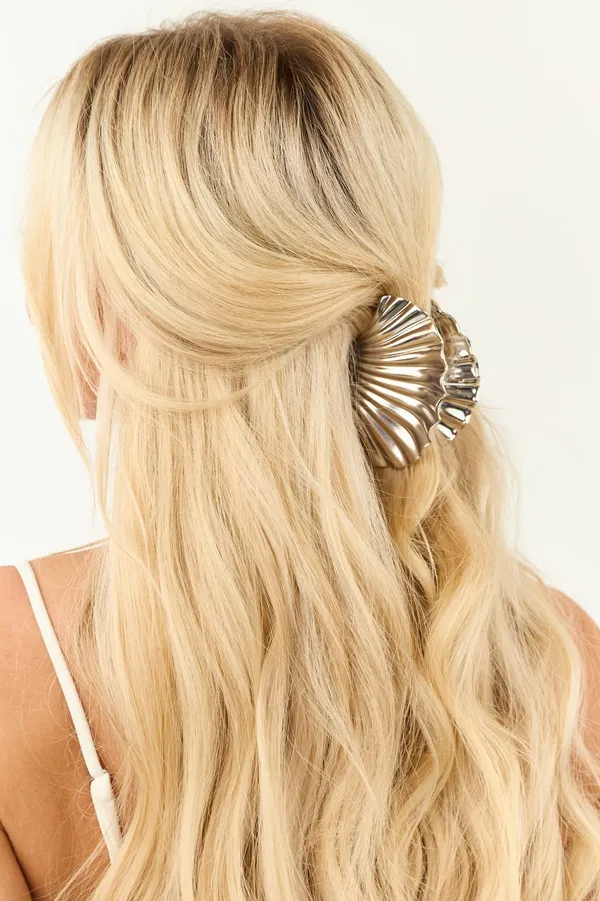 Silver_Alloy_Metallic_Shell_Claw_Clip