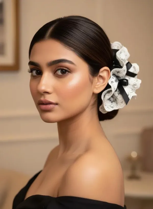 Floral_Ribbon_Lace_Scrunchie