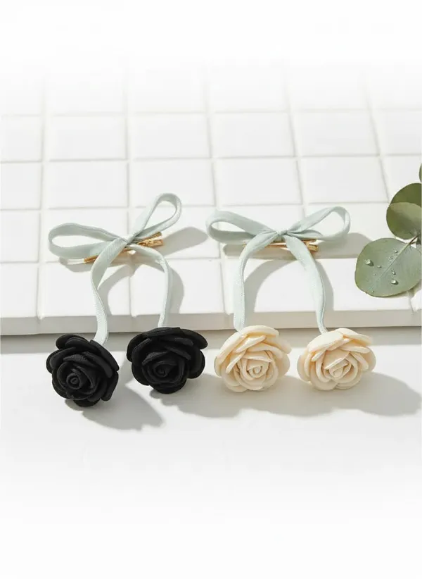 Ribbon_Rose_Hair_Clip_Floral_Rose_Bow_Hair_Clips_for_Women_&_Girls_Elegant_Ribbon_Hair_Pins_with_Flower_Charm_Cute_Hair_Accessories_for_Daily_&_Party_(Pair_of_2)_(black)