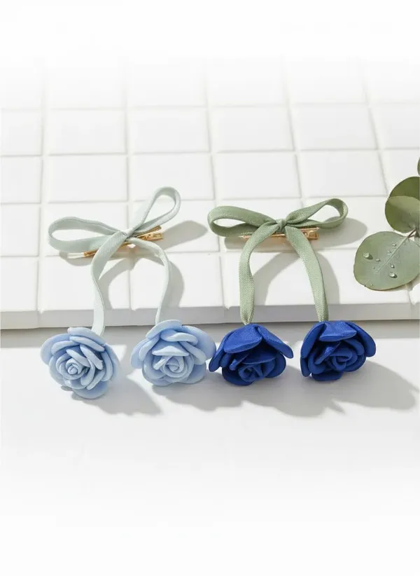 Ribbon_Rose_Hair_Clip_Floral_Rose_Bow_Hair_Clips_for_Women_&_Girls_Elegant_Ribbon_Hair_Pins_with_Flower_Charm_Cute_Hair_Accessories_for_Daily_&_Party_(Pair_of_2)_(Blue)