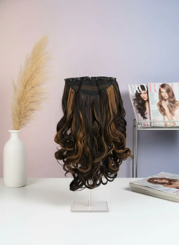 MEDIUM_BROWN_WITH_WARM_BROWN_HIGHLIGHTS_CLIP_IN_HAIREXTENSION
