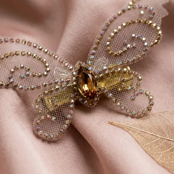 Pack_Of_2_Rose_Gold_Mesh_Fabric_And_Crystal_Stones_Metal_Clip_Crystal_Butterfly_Hair_Pin