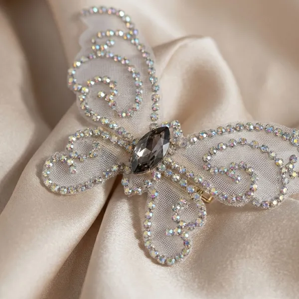 Pack_Of_2_Silver_Mesh_Fabric_And_Crystal_Stones_Metal_Clip_Crystal_Butterfly_Hair_Pin